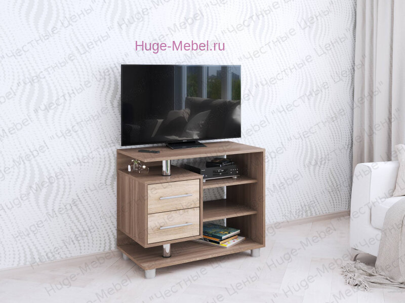 Тумба ТВ 011 2Я Ясень / Сонома Huge Mebel Тумбы ТВ. Ширина 430 высота 665