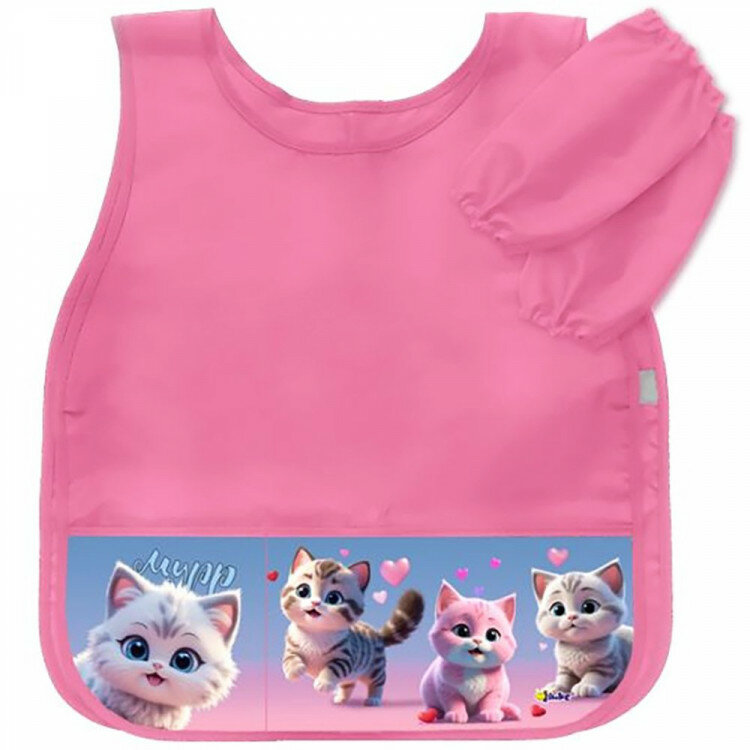 Фартук-накидка для детского творчества (Оникс) арт ФН-2-20 c карманом и нарукавниками Котики фэнтези 475х410мм