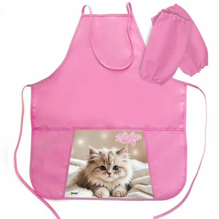 Фартук для детского творчества (оникс) арт ФН-31-1 тонкий с карманами с нарукавниками Пушистое счастье 535*445 мм