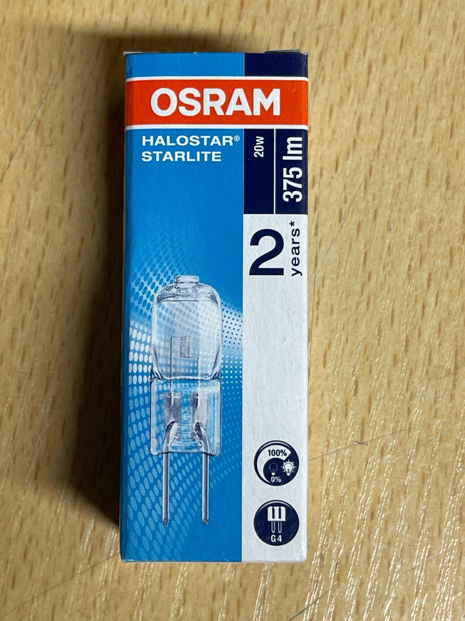 Галогенная лампа Halostar Osram G4 12V 20w  2800K  64425S  375Lm