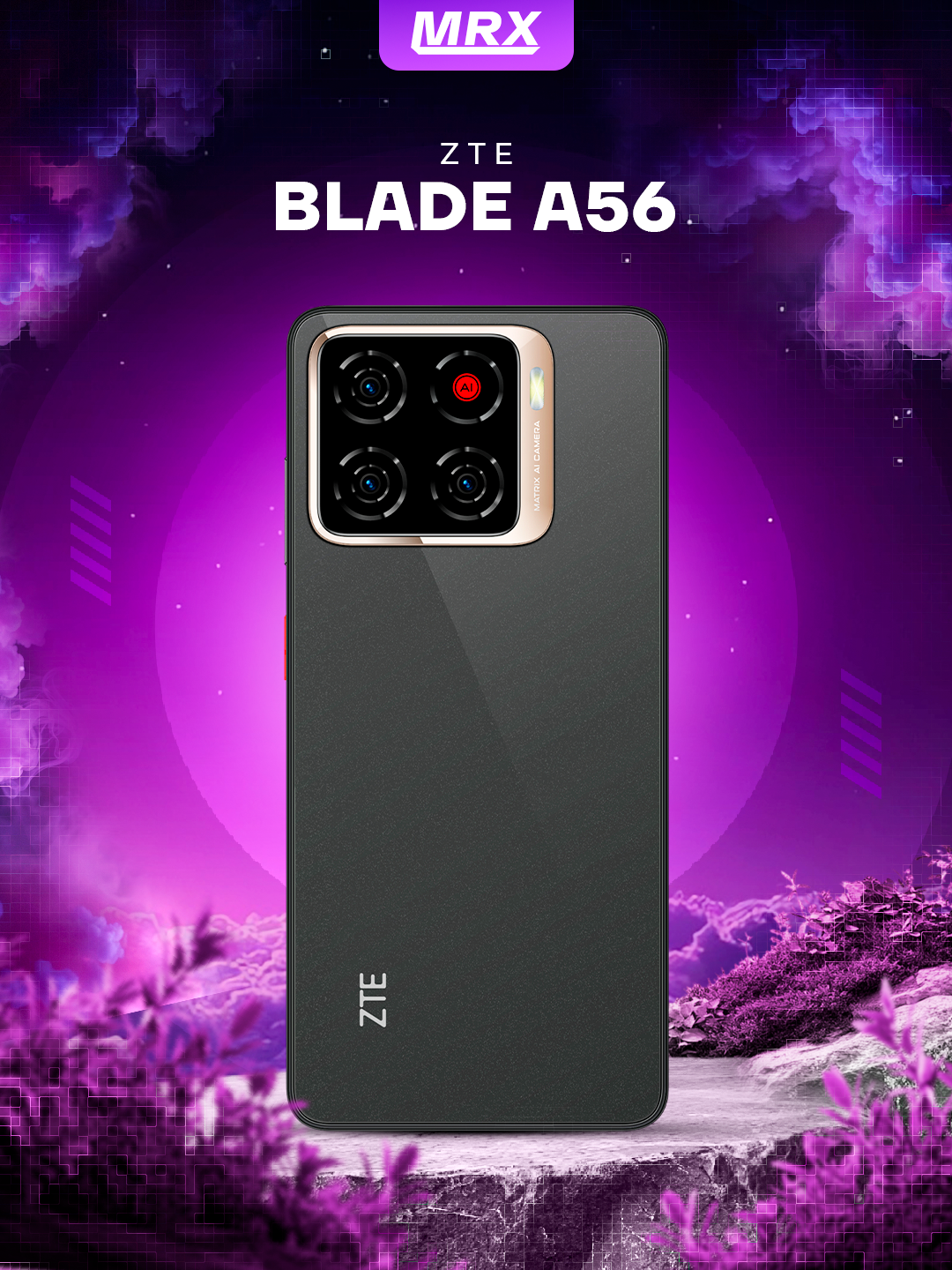 Смартфон ZTE Blade A56, 4/128ГБ, 6.6", 5000мАч, 2 SIM, Black