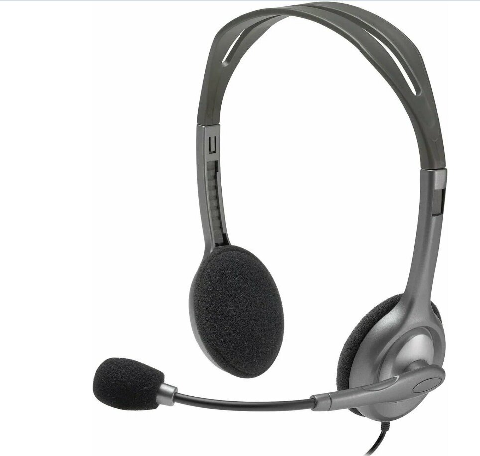 Наушники проводные гарнитура с микрофоном Logitech H110 (981-000472) черный 2x mini jack 3.5'
