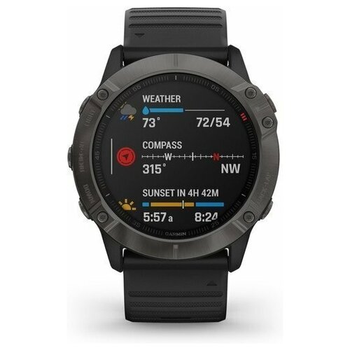 фото Garmin умные часы garmin fenix 6x sapphire dlc, серый/черный