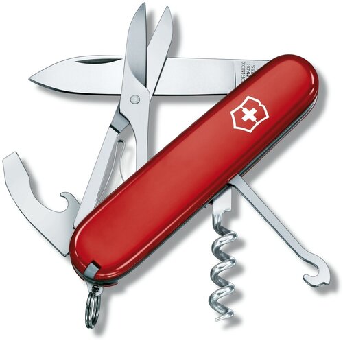 Складной нож Victorinox Compact, 91 мм, 15 функций, красный нож victorinox angler 91 мм 19 функций красный