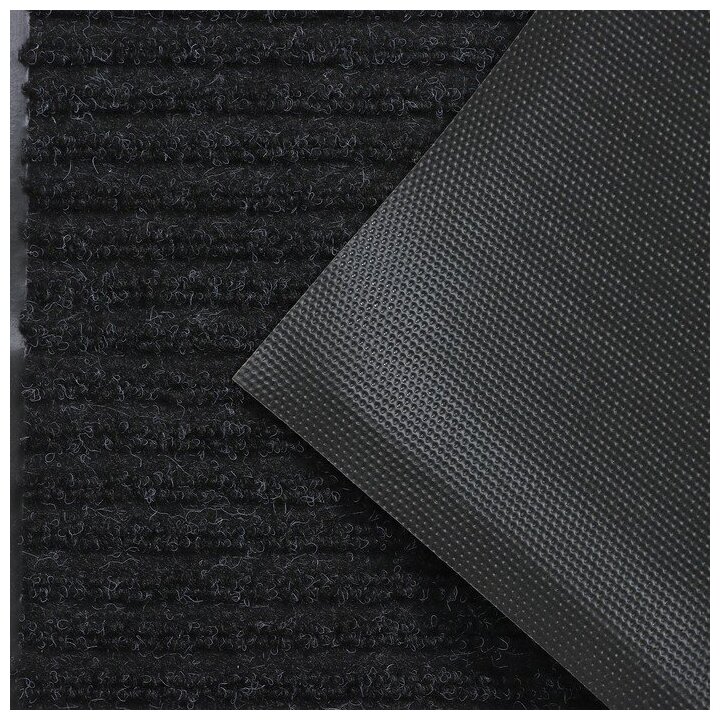 Коврик влаговпитывающий придверный с окантовкой Доляна «Стандарт», 40×60 см, цвет чёрный - фотография № 6