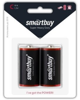 Батарейки солевые D SmartBuy 2шт. в блистере SBBZ-D02B