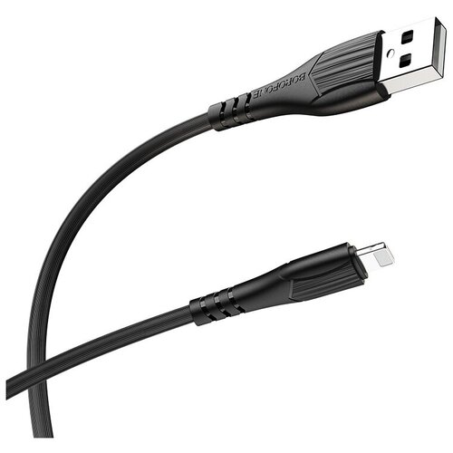 Кабель USB - Lightning Borofone BX37 Wieldy, цвет чёрный кабель usb lightning borofone bx37 wieldy цвет белый