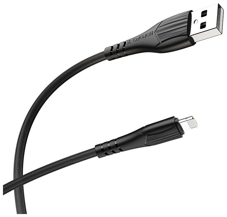 Кабель USB BOROFONE BX37 Wieldy USB - Lightning, 2.4А, 1 м, черный