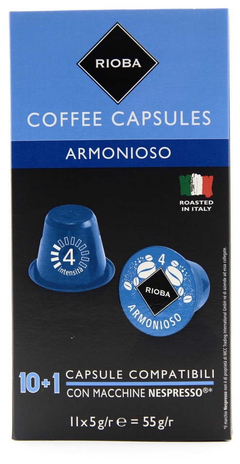 Кофе в капсулах RIOBA Caffe Lungo Armonioso, 5 г × 11 шт. - фотография № 2