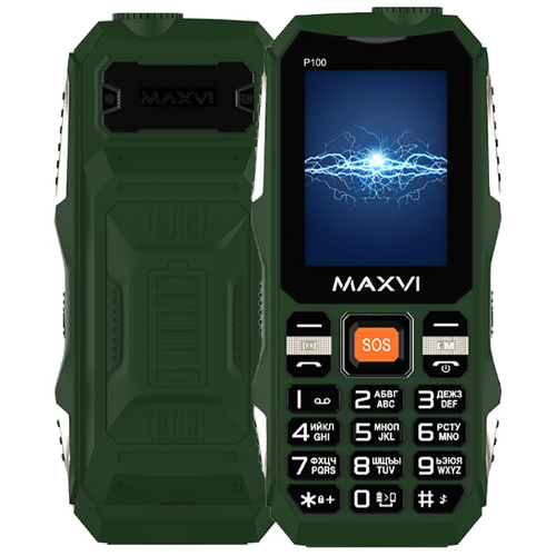 Телефон MAXVI P100, зелeный