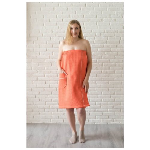 Парэо вафельное Homeliness женский цвет коралл