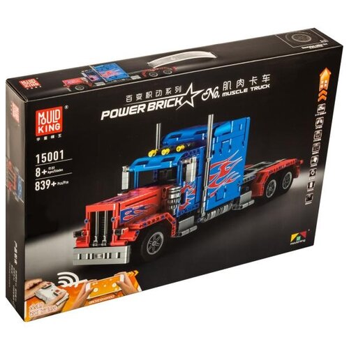 Конструктор Mould King Power Brick 15001 Грузовик Peterbilt 389 Optimus Prime, 839 дет. конструктор mould king power brick 15013 истребитель 887 дет