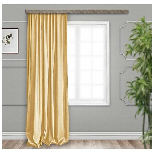 фото Штора портьерная бамбук 135х260 см 1 шт, золото, жаккард, пэ 100% qwen