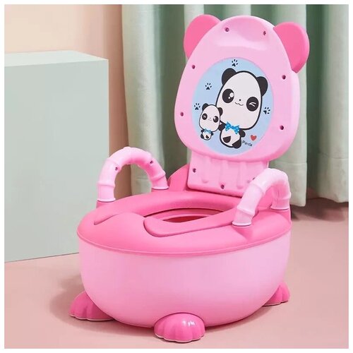 Горшок детский 'панда' с мягким сиденьем ST цвет розовый, горшок для детей