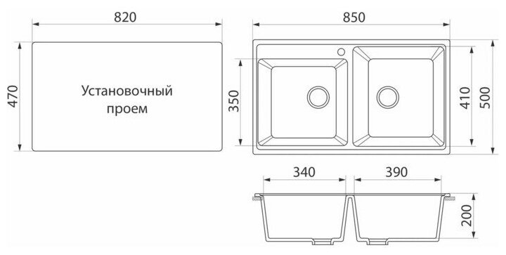 Кухонная мойка врезная GreenStone GRS-85k-331 белый - фотография № 4