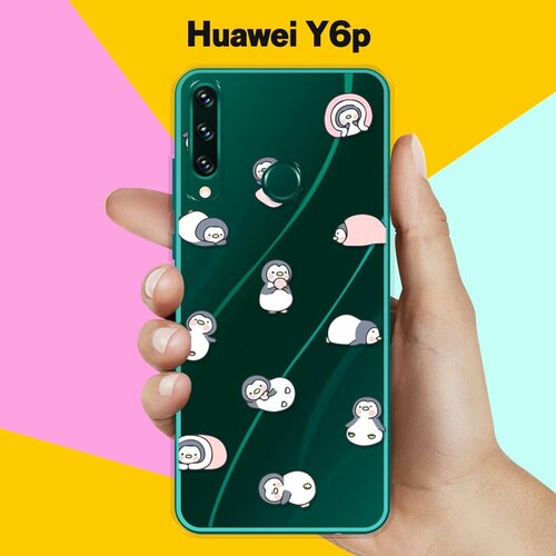 Силиконовый чехол Узор из пингвинов на Huawei Y6p силиконовый чехол узор из сердец на huawei y6p