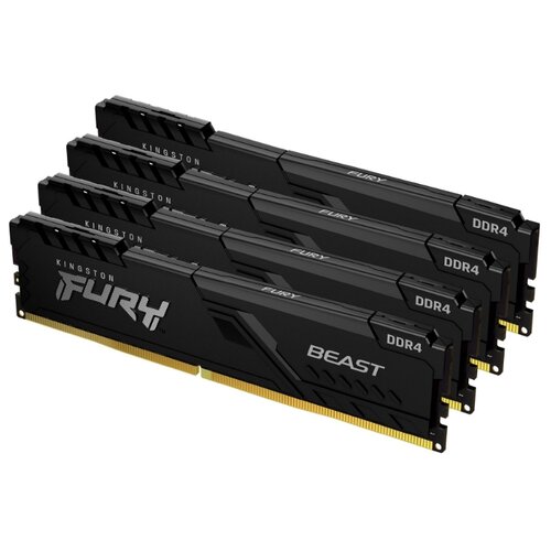 Оперативная память Kingston FURY Beast 32 ГБ DDR4 3600 МГц DIMM CL17 KF436C17BBK4/32 оперативная память kingston fury beast rgb 32 гб 8 гб x 4 шт ddr4 3600 мгц dimm cl17 kf436c17bbak4 32