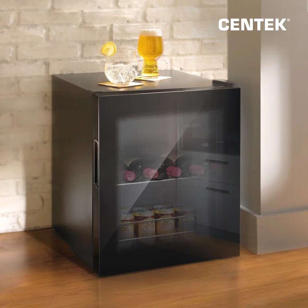 Холодильник Centek CT-1701 (черный) <46л> барный 480x440x492 cтеклянная дверь