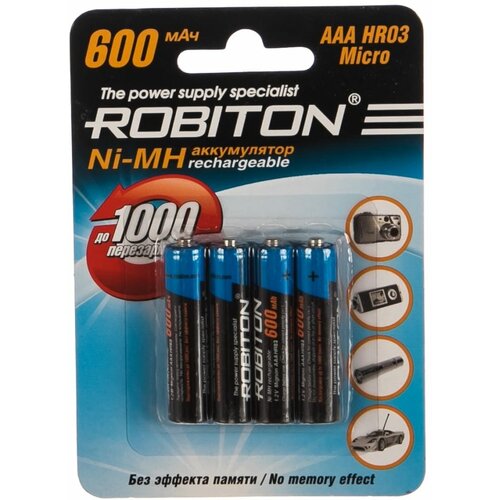 Аккумулятор Robiton 600MHAAA-4