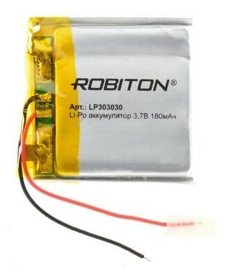 Литий-полимерный аккумулятор Robiton Li-Pol 3.7v LP 303030-PCM 180mAh , 1шт.
