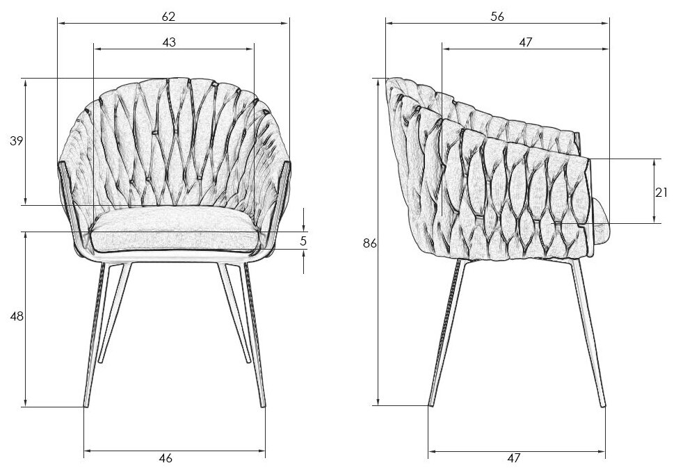 Дизайнерский интерьерный обеденный стул MATILDA мягкий с подлокотниками на металлических ножках, для кухни гостиной, для салона, в спальню, желтый - фотография № 12
