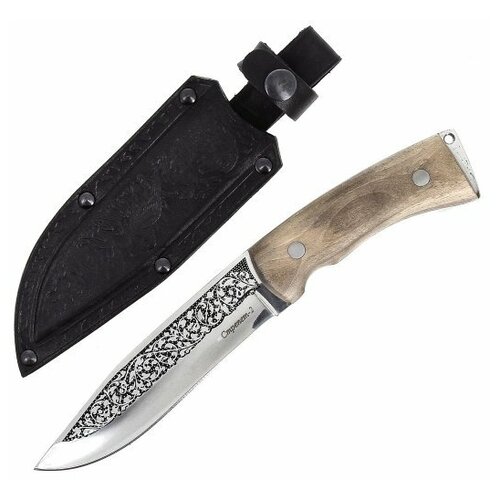 Кизлярский нож разделочный Стрепет-2 (сталь AUS-8, рукоять орех) кизлярский нож туристический дрофа сталь aus 8 рукоять орех