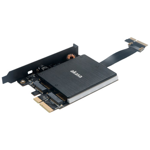 адаптер m 2 nvme в pcie 3 0 x4 ks is Переходник-конвертер Akasa AK-PCCM2P-04 с радиатором RGB LED для 2xM.2 NGFF M-Type SSD в PCIe 3.0 x4