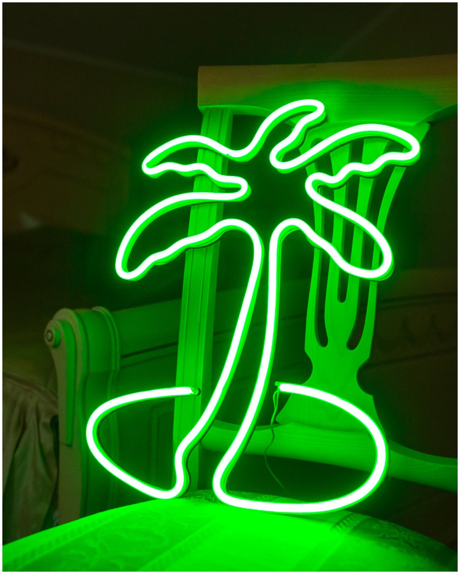светильник светодиодный неоновый Пальма, 25х12 см - фотография № 3