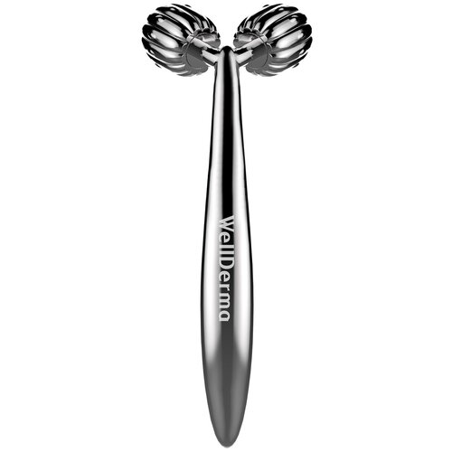 фото Wellderma механический массажёр для лица face lifting roller dark silver