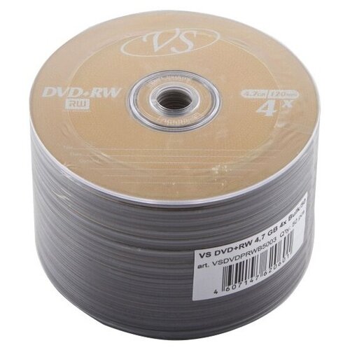 оптический диск mirex dvd rw 4 7 gb 4x shrink 50 шт 50 500 Диск VS DVD+RW 4,7 GB 4x Bulk/50