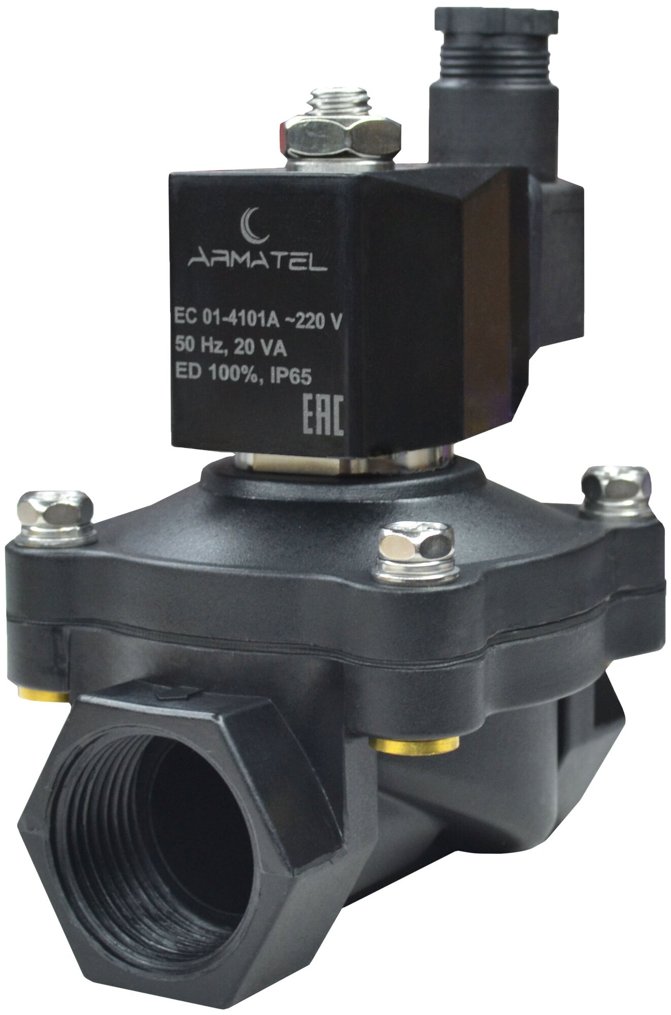 Клапан электромагнитный пластиковый Armatel LP-0102 (нормально закрытый) G1" 25мм AC220V