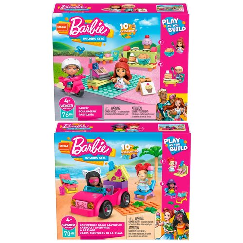 Конструктор Mega Construx Barbie Локации Пляжное приключение GWR79