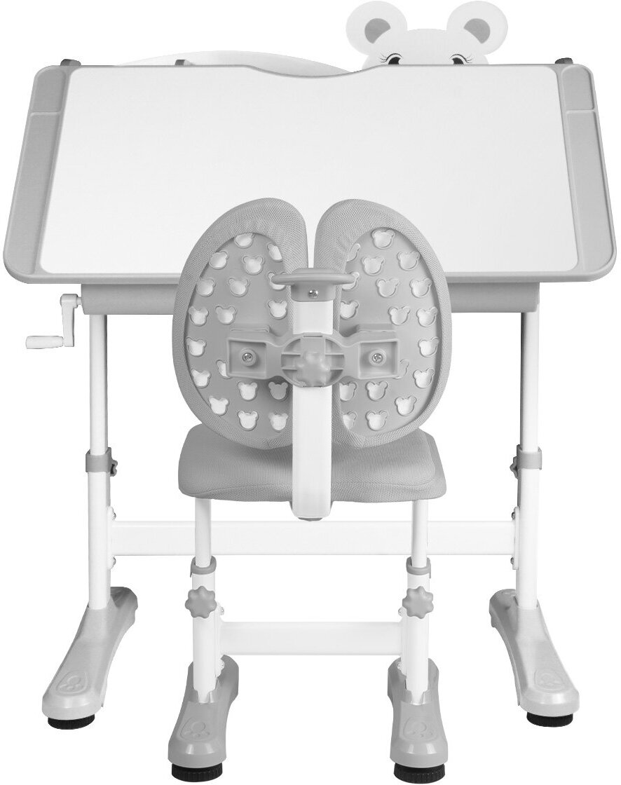 Комплект Anatomica Umka XL парта + стул + надстройка + выдвижной ящик + подставка для книг, серый - фотография № 5