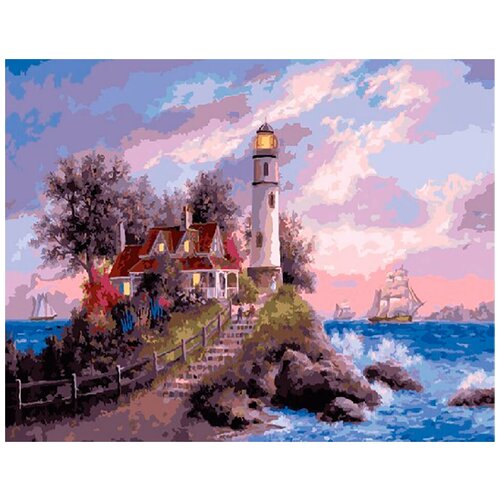 Картина по номерам "Дом с маяком", 40x50 см