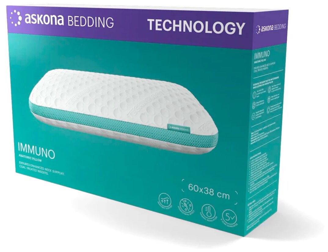 Анатомическая подушка IMMUNO Technology Askona - фото №9