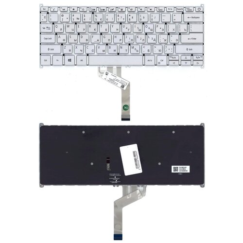 клавиатура для acer swift 5 sf514 52t ноутбука Клавиатура для Acer SF514-52T серебро с подсветкой p/n: 102-016m2lha02c