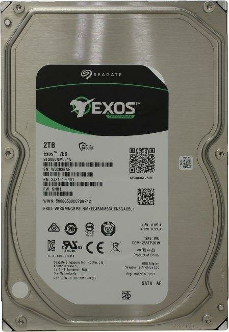 Жесткий диск SEAGATE Exos 7E8 , 2Тб, HDD, SATA III, 3.5" - фото №10