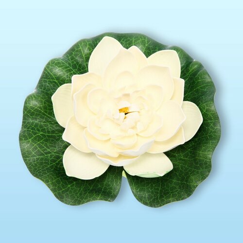 Искусственные цветы для декора набор 2шт растения для пруда Кувшинка Розитта d-17см белая 415₽