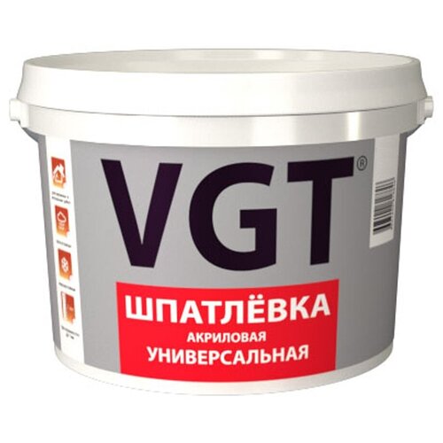 Универсальная акриловая шпатлёвка VGT Шпатлевка ВГТ акрил 1кг шпатлевка акриловая универсальная бригада 1кг