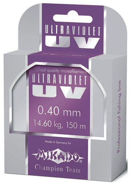 Леска мононить Mikado ULTRAVIOLET 0,16 (25 м) - 3.75 кг.