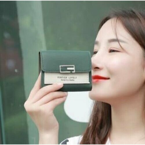 фото Кошелек женский (цвет зеленый с бежевым)/forever young