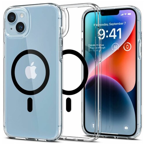 чехол spigen для iphone 15 plus ultra hybrid magfit zero one white разноцветный acs07035 Чехол Spigen Ultra Hybrid Mag MagSafe для iPhone 14 Plus, (ACS04903) черный