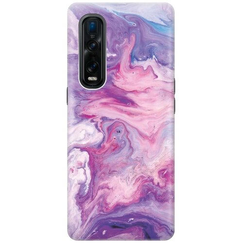 фото Ультратонкий силиконовый чехол-накладка для oppo find x2 pro с принтом "purple marble" gosso