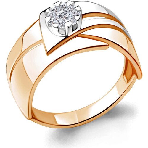 фото Золотое кольцо aquamarine 963049к с бриллиантом diamant-online