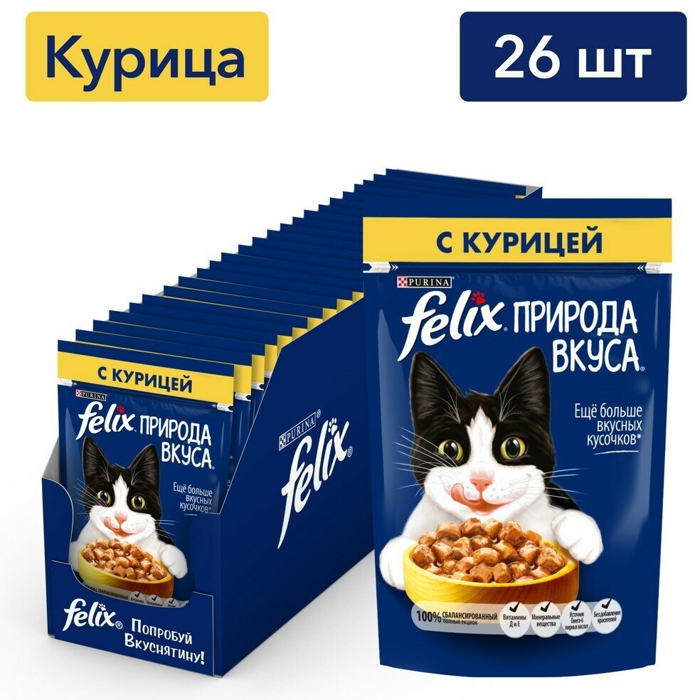 Корм для кошек Felix Мясные Ломтики с курицей 75г - фото №20
