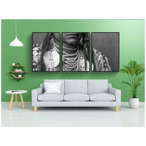 фото Набор модулных постеров для интерьера "исторический, винтаж, сиу" 60x90 см. в тубусе, без рамки lotsprints