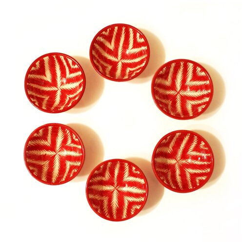 Восточная пиала Атлас красный 6 шт, по 135 мл.