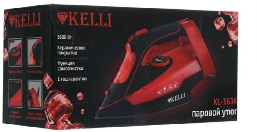 Утюг Kelli KL-1634, красный/черный - фото №14