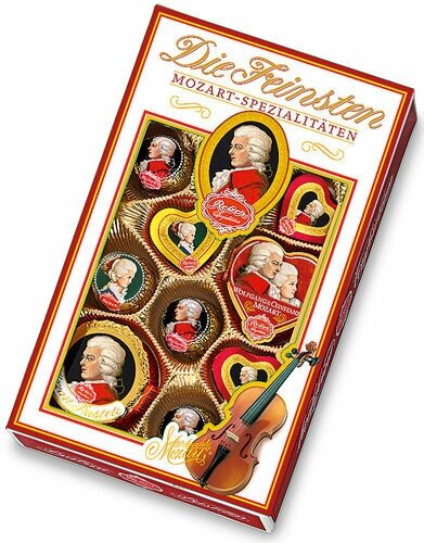 Подарочный набор Reber Mozart Шоколадные конфеты из горького и молочного шоколада, 218г
