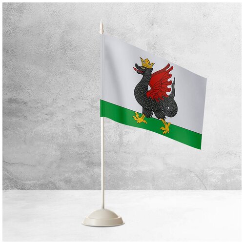 настольный флаг екатеринбурга на пластиковой белой подставке Настольный флаг Казани на пластиковой белой подставке